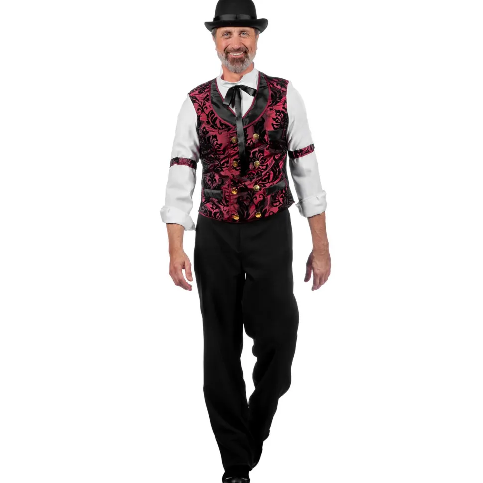 SALE Herren-Kostüm Weste Spieler, rot, Gr. 48