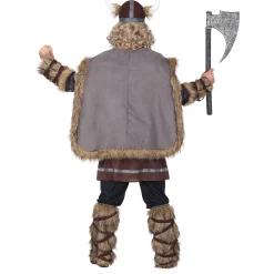SALE Herren-Kostüm Wikinger Häutpling, mit Oberteil, Hose, Stulpen, Gürtel & Helm, Gr. S