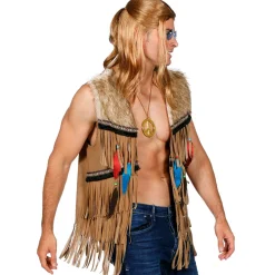SALE Herren-Weste Hippie / Indianer mit Fransen, Gr. 48