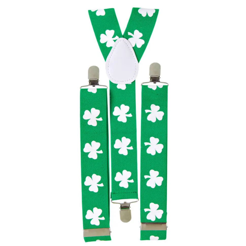 SALE Hosenträger mit Klee, St. Patrick