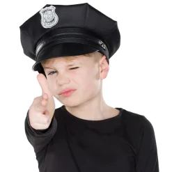 SALE Hut Police Officer für Kinder, schwarz