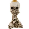 SALE Kerzenständer / Kerzenhalter in Form mehrerer Totenköpfe aus Polyresin, Größe ca. 14,2 cm