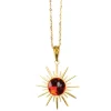 SALE Kette Dracula, gold mit rotem Stein