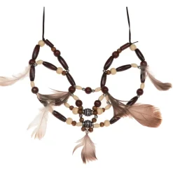 SALE Kette Indianerin, mit Perlen und Federn