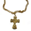 SALE Kette Kreuz, gold mit Steinchen
