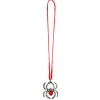 SALE Kette Spinne, silberne Spinne an rotem Band