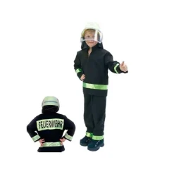 SALE Kinder-Kostüm Feuerwehr, schwarz, 2 tlg., Gr. 128