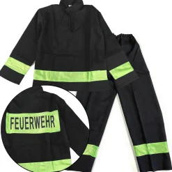 SALE Kinder-Kostüm Feuerwehr, schwarz, 2 tlg., Gr. 128