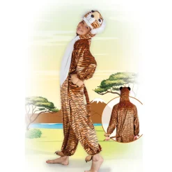 SALE Kinder-Kostüm Overall Tiger, Gr. M bis 140cm Körpergröße - Plüschkostüm, Tierkostüm