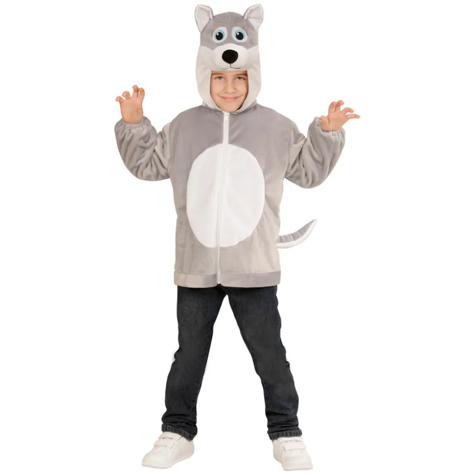 SALE Kinder-Kostüm Plüschjacke Wolf, Gr.104-116