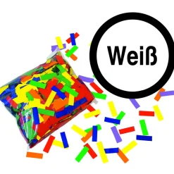 SALE Konfetti Streifen, weiß, 250 g