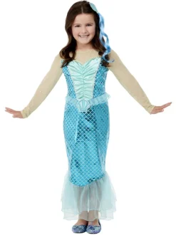 SALE Kostüm Meerjungfrau, Blau, Kleid und Haarschmuck, Größe: geeignet für 7-9 Jährige
