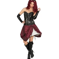 SALE Kostüm Steampunk Reifrock weinrot, Größe 34-36