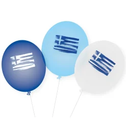 SALE Latexballons Griechenland, 9 Stück