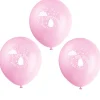 SALE Luftballons mit Elefant für Baby Shower Party, weiß / rosa, Größe: ca. 30 cm, einseitig bedruckt, 8 Stück