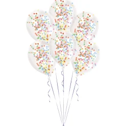 SALE Luftballons mit Konfetti, bunt, 6 Stück, 27cm