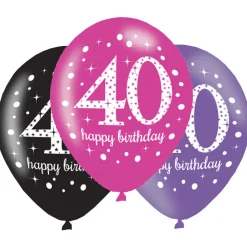 SALE Luftballons Sparkling pink 40, 6 Stück, 27cm