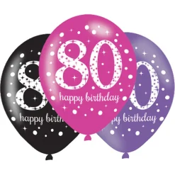 SALE Luftballons Sparkling pink 80, 6 Stück, 27cm