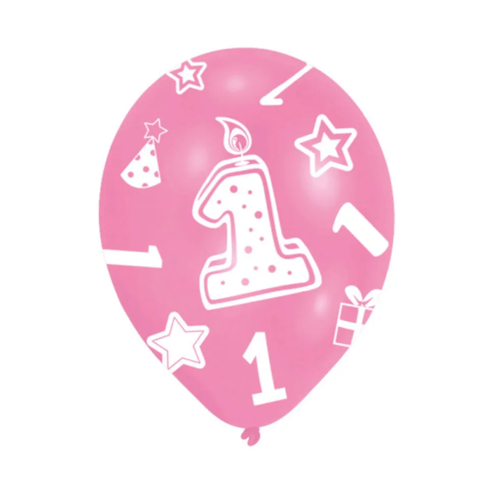 SALE Luftballon 1st Birthday, pink, 6 Stk.