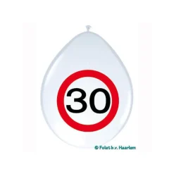 SALE Luftballon Verkehrsschild 30, 8 Stück