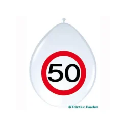 SALE Luftballon Verkehrsschild 50, 8 Stück