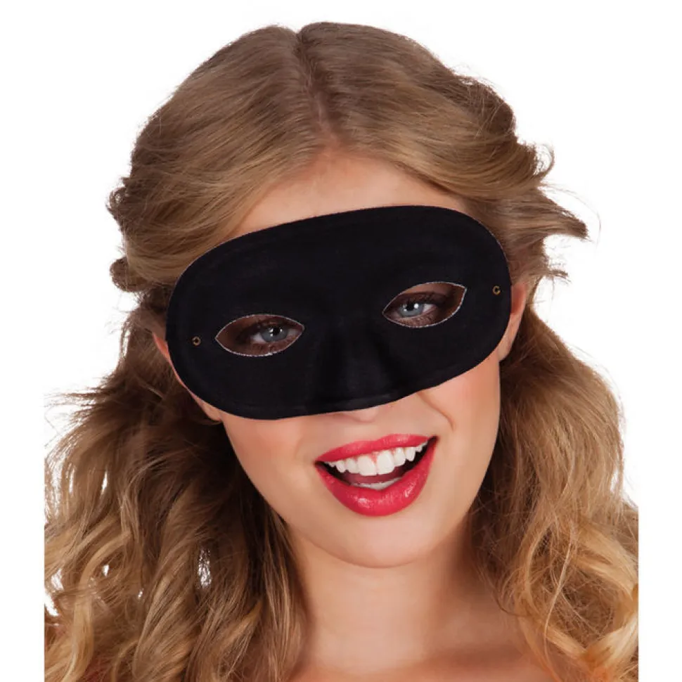SALE Maske Domino mit Gummiband, schwarz