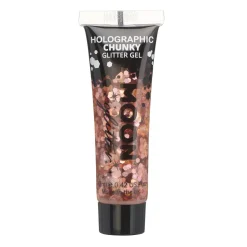 SALE Moon Creations Glitzer Schminkgel holographisch, grob, 12 ml, rose-gold