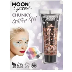 SALE Moon Creations Glitzer Schminkgel holographisch, grob, 12 ml, rose-gold