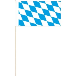 SALE Papierflaggen Bayern mit 39 cm Stab, 12 x 21 cm, 10 Stück