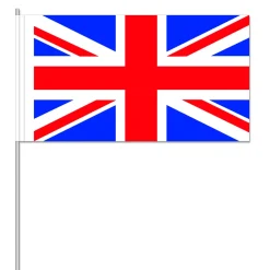 SALE Papierflaggen Großbritannien mit Stab, 12 x 21 cm, 10 Stück