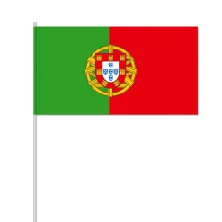 SALE Papierflaggen Portugal mit Stab, 12 x 21 cm, 10 Stück