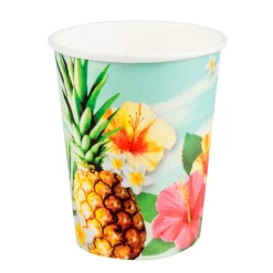 SALE Papp-Becher Paradies Hawaii, ca. 210ml, 10 Stück