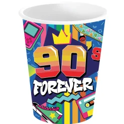 SALE Papp-Becher 90s Forever, 6 Stk., ca. 240ml