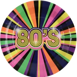 SALE Papp-Teller Back to the 80s-Party, 10 Stück, ca. 23cm