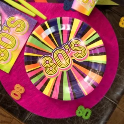 SALE Papp-Teller Back to the 80s-Party, 10 Stück, ca. 23cm