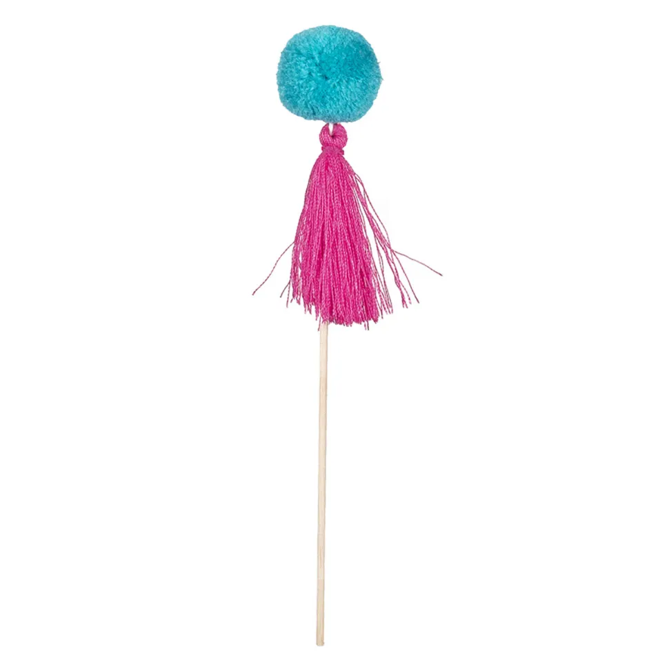 SALE Party-Picker Cocktail-Stäbchen Lima mit Pompom, ca. 18cm, 6 Stück