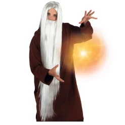 SALE Perücken Herren Langhaar Mittelscheitel Zauberer-Magier-Hexer, weiß
