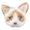 SALE Plüsch-Halbmaske Katze, braun-weiß