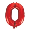 SALE Riesiger Folienballon Zahl 0, Premiumqualität, Höhe: ca. 86 cm, Farbe: Rot