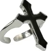SALE Ring mit gotischem Kreuz, schwarz