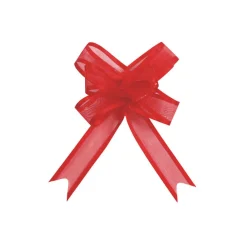 SALE Schleife aus Organza, ca. 20 mm, rot, 5 Stk.