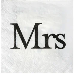 SALE Servietten Mrs. weiß mit Brautkleid, 20 Stück