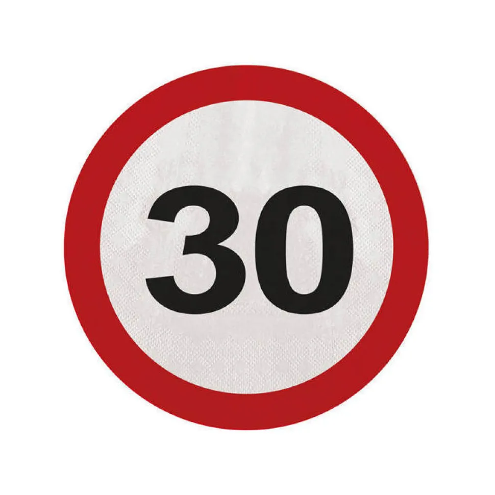 SALE Servietten Verkehrsschild 30, 20 Stk.