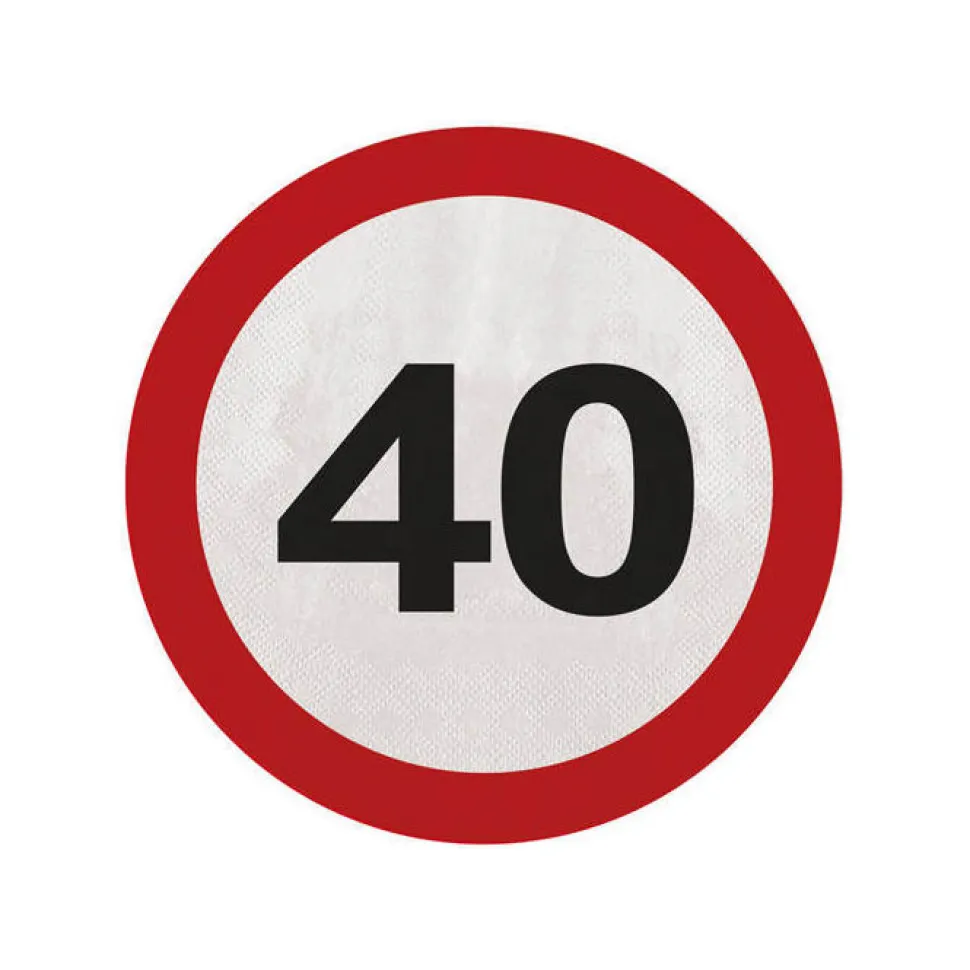 SALE Servietten Verkehrsschild 40, 20 Stk.