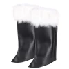 SALE Stiefelstulpen mit Fell, schwarz-weiß, Einheitsgröße, Nikolausstiefel