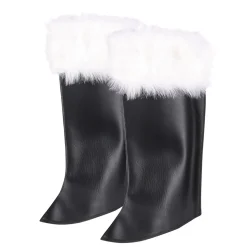 SALE Stiefelstulpen mit Fell, schwarz-weiß, Einheitsgröße, Nikolausstiefel