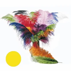 SALE Straußenfeder, 50-60cm, gelb