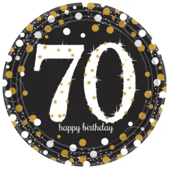 SALE Teller Happy Bday Sparkling 70, Ø 23 cm 8 Stk.