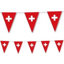 SALE Wimpelkette Schweiz aus Papier, 3,5 m, 10 Wimpel á 20x30cm