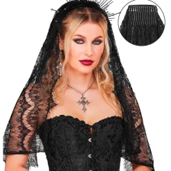 Schleier aus Spitze, schwarz